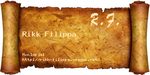 Rikk Filippa névjegykártya